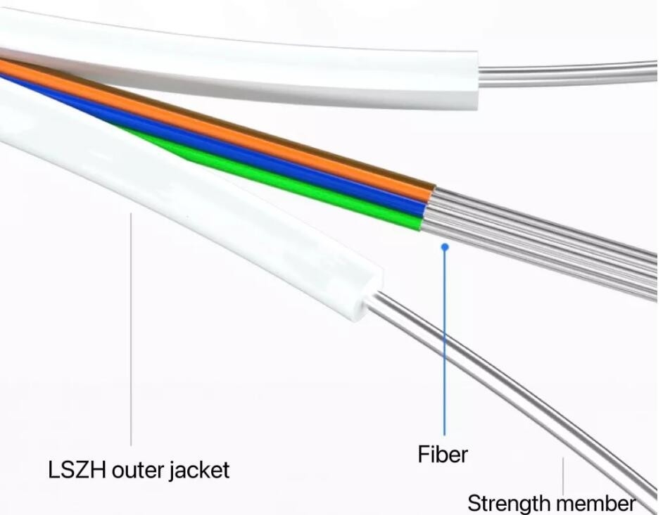 2 Core Single Mode glasvezelkabel GJYXFCH GJYXCH Fiber Drop-kabel buiten / binnen