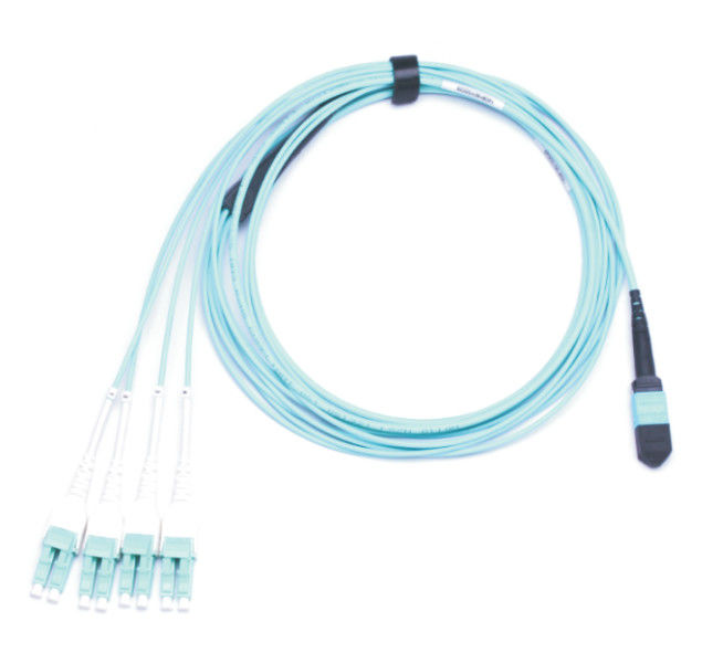 8 FANOUT OM2 van Sc LSZH 8F van de kern Multimode Vezel Optische MPO MPO LC Purple