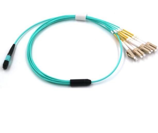 2M Fiber Optic MPO 8 Kern OM3 de HEREN FANOUT LSZH 1310nm Test Golflengte