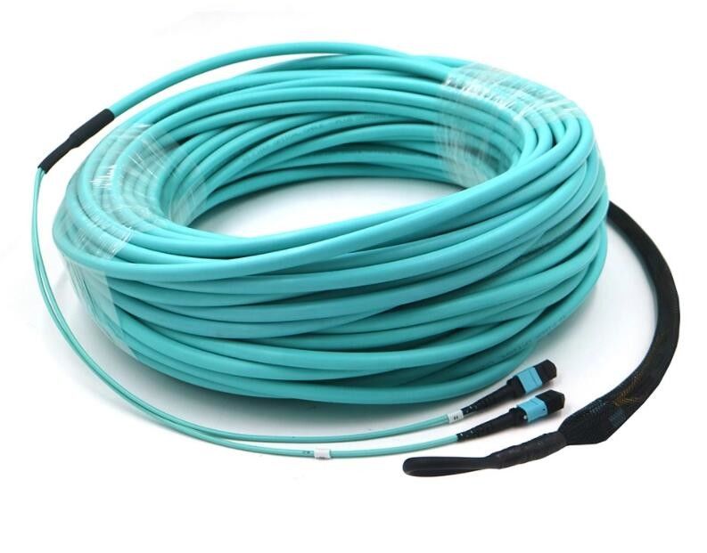 OM4 24 Kernvezel Optische MPO, MPO aan MPO Kabel met het Trekken van Oog