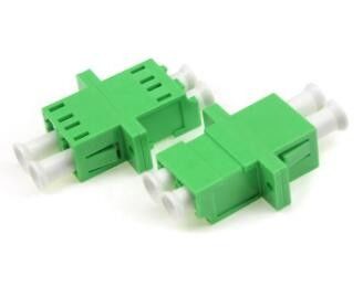 Multimode LC-APC Duplexadapter met Flens groene Kleur