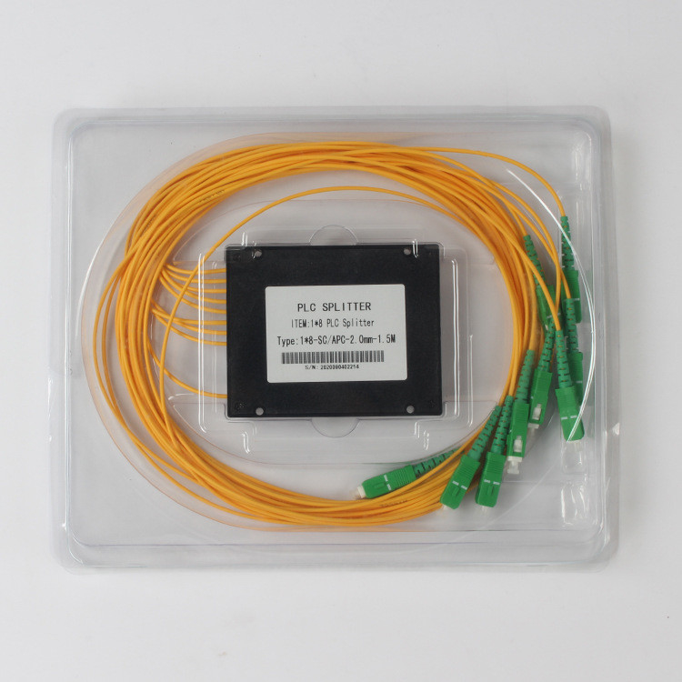 2.0MM PLC van Vezel Optische Splitser 1 X 8 APC van Splitserssc Doostak 1.5Meter